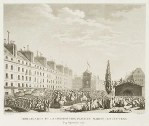 BERTHAULT (*1737) nach PRIEUR (*1759), Proklamation der Verfassung, 1792, Rad. - Bild 1 von 4