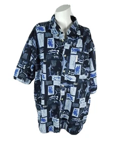 Columbia Herren Hemd Gr. Large Dunkelblau Fischangeln Hellblau Haie - Bild 1 von 7