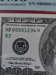 2006 US $100 Dollar Bill Federal Reserve Note Ladder PMG 67EPQ - Picture 1 of 5
