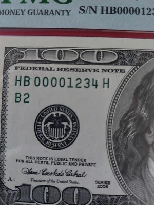 2006 US $100 Dollar Bill Federal Reserve Note Ladder PMG 67EPQ - Image 1 of 4