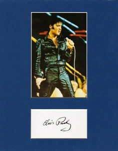 ELVIS PRESLEY CUSTOM 8 by 10 MATTED REPRINT PHOTO & REPRINT AUTOGRAPH - Picture 1 of 1