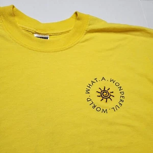 What A Wonderful World T-Shirt Mens 2XL Sun Yellow Jerzees Y2k 🐸49 - Picture 1 of 6