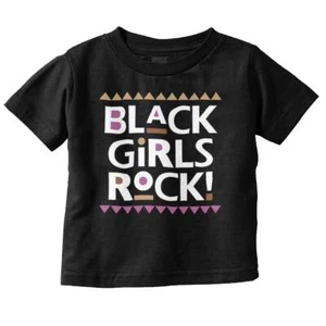 Cool Motivational Black Girls Rock POC Pride Toddler Girl Youth T Shirt For Kids - Picture 1 of 4