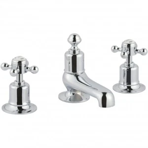 JTP - Rubinetto miscelatore lavabo Grosvenor 3 fori montato su ponte - cromato - prezzo consigliato: £ 399 - Foto 1 di 4