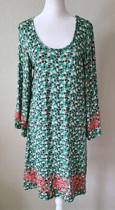 Ivy Jane Festival Western Hippie Embroidered Dress SZ Medium Floral Bell Sleeve - Picture 1 of 12