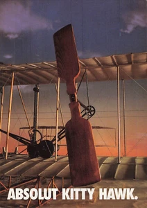Absolut Kitty Hawk Wodka Werbung Anzeige Vintage Postkarte - Bild 1 von 2