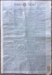 1794 "The Sun" Newspaper- French "Reign of Terror" - Armed Robbery - West-Indies - Picture 1 of 7
