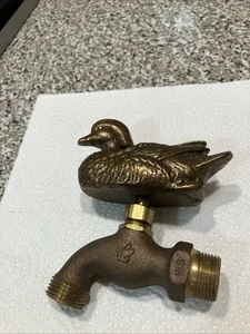Grifo de jardín de latón cisne blanco vintage grifo pato grifo patio de agua hecho en EE. UU. - Imagen 1 de 7