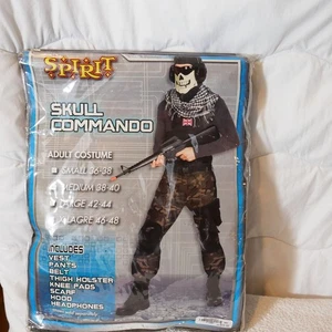 Halloween Adult Skull Commando 5- Piece Costume Small (34-36) New - Picture 1 of 6
