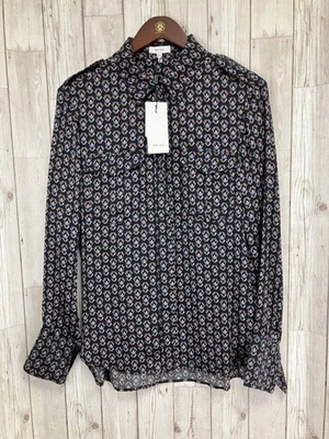 Reiss - Lola-Non Print Long Sleeve Top - Black - Geometric - 10 - BNWT - Image 1 of 4