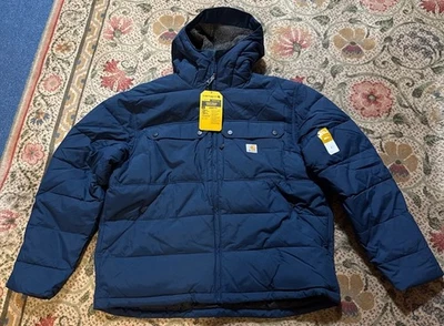 🔥Carhartt Men's Size L Blue Montana Loose Fit Hooded Insulated Jacket 0J5474-M - Image 1 of 4