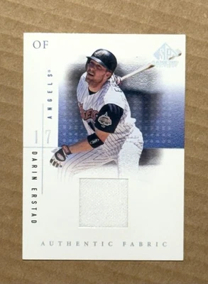 2001 UD SP Game Used Edition Authentic Fabric #DE Darin Erstad Jersey Card Angel - Image 1 of 2