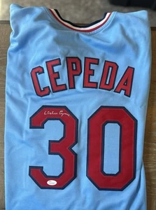 Orlando Cepeda Signed St. Louis Cardinals Throwback Jersey JSA COA - Picture 1 of 4