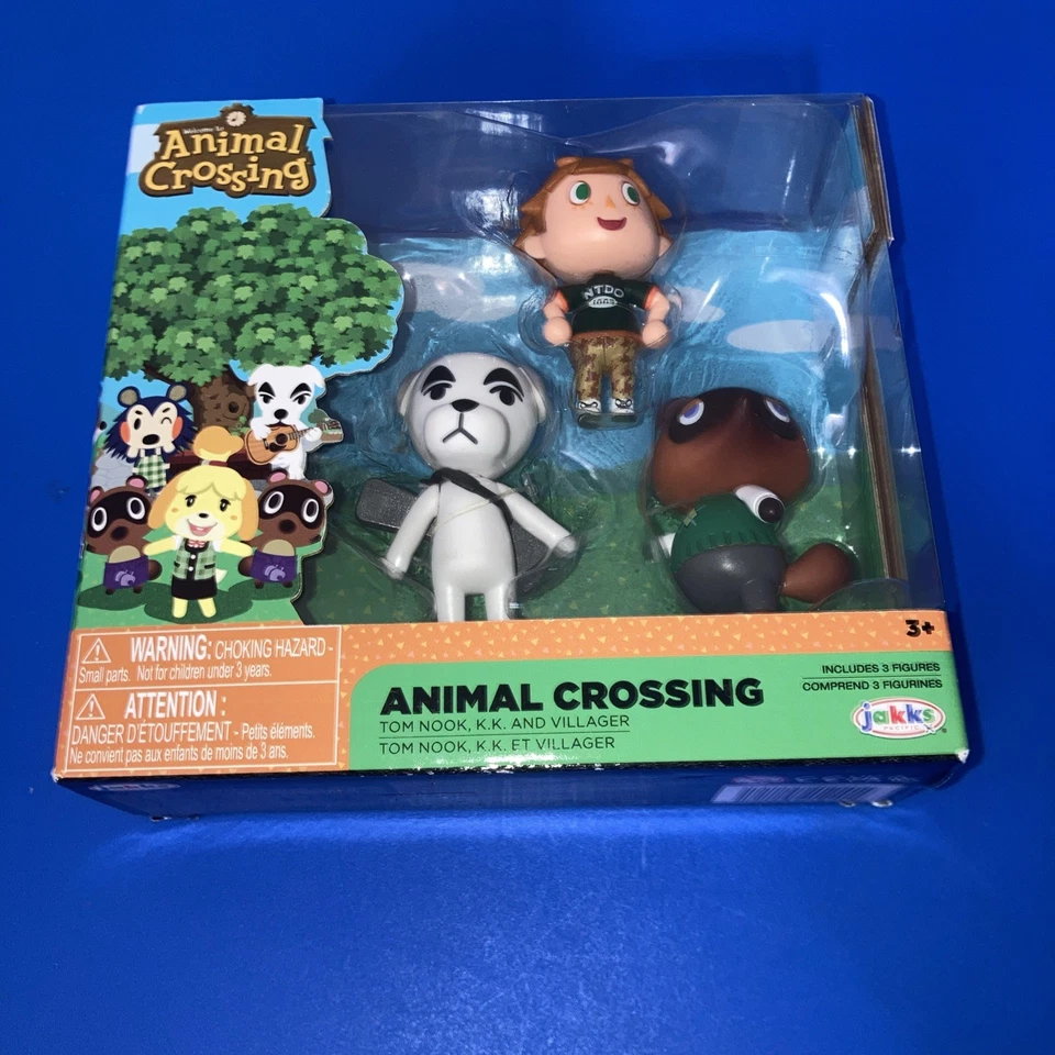 Nintendo Animal Crossing 3 Pack Tom Nook Villager K.K Figures Set Jakks Pacific