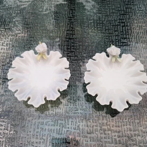 Menge 2 Lenwile Ardalt weiß gekräuselt Porzellan Süßigkeiten Schmuck Schale Nelke EB4 - Bild 1 von 17
