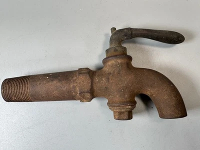 "Antigua válvula de drenaje de hierro fundido con mango de bronce 3/4"" funcionando de colección" Foto 1 de 4