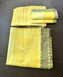 Le Jacquard Francais Seville Citron Pattern CottonTablecloth/Napkins 69” x 126" - Picture 1 of 10