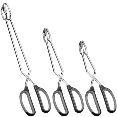 Pinzas de tijera de acero inoxidable, juego de 3 piezas, 10" 12" 16", negras Foto 1 de 4