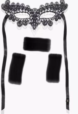 Savage X Fenty Black Guipure Masquerade Eye Mask Foto 1 de 4