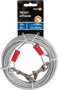 Aspen Pet Dog Tie Out Cable - 1700 Lbs Break Strength - 30Ft Cable - Picture 1 of 12