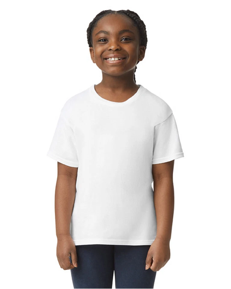 5 Pack Of Gildan Youth Softstyle CVC T Shirt Stylish Plain T-Shirt - G670B - Image 1 of 1