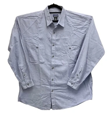 Camisa de manga larga Patagonia morada a cuadros de algodón orgánico talla XL para hombre Foto 1 de 2