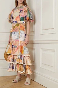 ZIMMERMANN Patch Anneke Ruffle Hem Long Dress Size 0 / AU 8 / US 4 RRP $850 - Picture 1 of 14