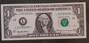 1999 $1 Star Note San Francisco Federal Reserve Note Crisp Uncirculated - Picture 1 of 2