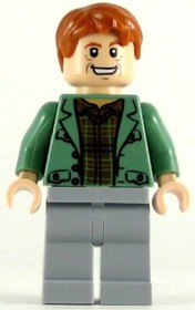 LEGO Harry Potter Minifigure Arthur Weasley Sand Green Open Jacket (Genuine)