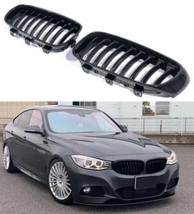 BMW 3 SERIES GT F34 GLOSS BLACK PERFORMANCE FRONT KIDNEY GRILLES PAIR LEFT RIGHT - Picture 1 of 1