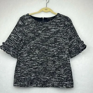 Banana Republic Women's Blouse Shirt Size S Boucle Ruffle Zipper Back Top - Bild 1 von 7