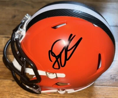 Jeremiah Owusu-Koramoah Signed Cleveland Browns Riddell Mini Speed Helmet PSA - Image 1 of 2