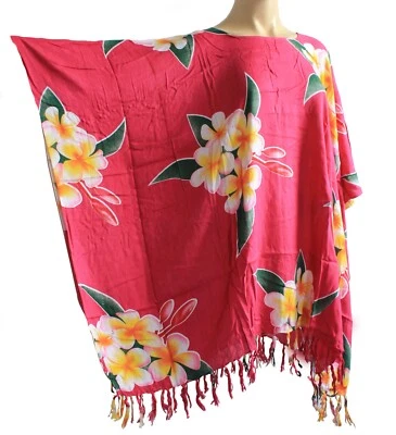 Tunique Poncho Floral PINK Pour Femmes Plage Taille Plus Nouvelle - Photo 1/4