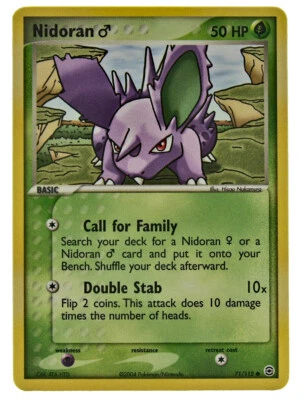 Nidoran 71/112 Common Non Holo EX Fire Red Leaf Green NM with eBay Shipping - Image 1 of 3