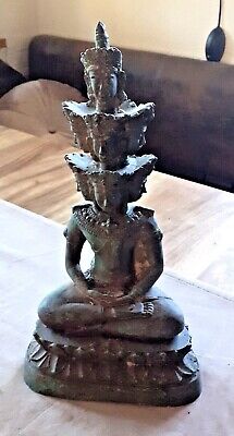 Alter Buddha Avalokiteshvara Bronze Figur H 30cm Skulptur 9 Köpfe 2,4kg • 115€