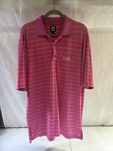 FOOTJOY rosa & blau gestreiftes SEA ISLAND Golfschläger Poloshirt LARGE - Bild 1 von 12