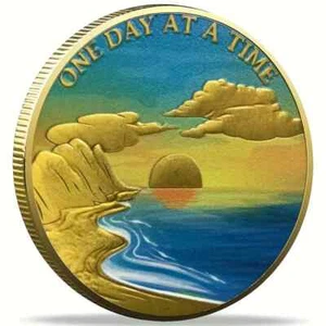 Peaceful Coast Sunrise Awakening Chip AA Medal coin Halloween Christmas Gift - Picture 1 of 5