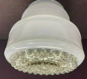 Vintage MCM Tiered Frosted Glass Bubble globe Ceiling Light Fixture Shade - Picture 1 of 11