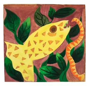 Volkskunst Fischmalerei primitive amerikanische Kunst - Bild 1 von 3