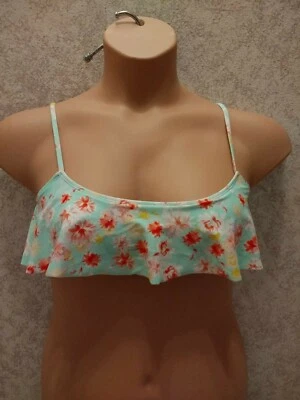 Top de bikini de natación para mujer La Hearts. Volantes florales. Talla mediana Foto 1 de 4