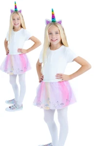 Rainbow Unicorn Kit Childrens Party Fancy Dress Costume Mythical Book Day - Foto 1 di 1
