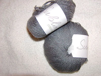 2 Skeins - SUBLIME COTTON SILK DK - 75% Cotton / 25% Silk. Color #440 - STEEL  - Image 1 of 4