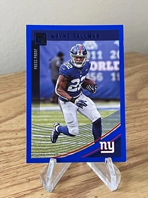 Wayne Gallman BLUE Press Proof 2018 Panini Donruss Football #207 NY Giants NFL - Image 1 of 2