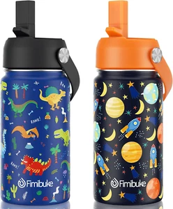 2-PK Kids Insulated Water Bottle - 14oz BPA-FREE Double Wall Tumbler Leak Proof - Picture 1 of 8