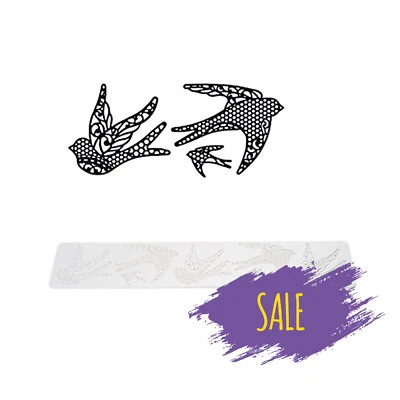 1 Silikomart Silikonmatte Vogel für essbare Spitze aus Tricot Mix - Bild 1 von 2