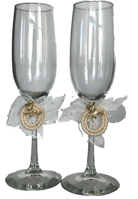 Западные свадебные тосты очки, слоновая кость и золотистый ковбойские сапоги и Lariat - Изображение 1 из 4