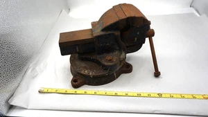 Banco Mecánico Vintage MADERA 186B/1 Vice Hierro Fundido Hecho en Inglaterra Raro Giratorio - Imagen 1 de 9