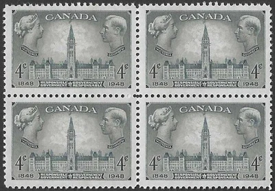 🍁Canada  #277 Block "PARLIAMENT BUILDINGS"    Brand New 1948 Original Gum   (B) - Image 1 of 2