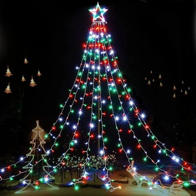 Outdoor Christmas Lights 344 LED Christmas Star Lights with 9 Strands 11.9ft Wat - Image 1 of 2