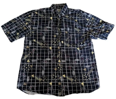 Michael Austin Rugged Wear Mens Nautical Short Sleeve Button Shirt Size L - Image 1 of 4